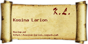 Kosina Larion névjegykártya